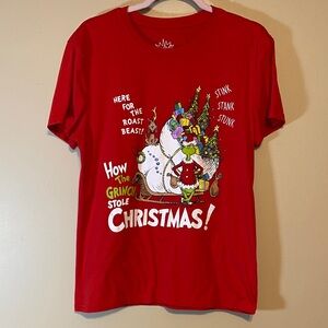 Dr. Seuss Red How the Grinch Stole Christmas Tee